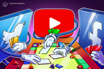Cartoon image of computers with hands playing a game